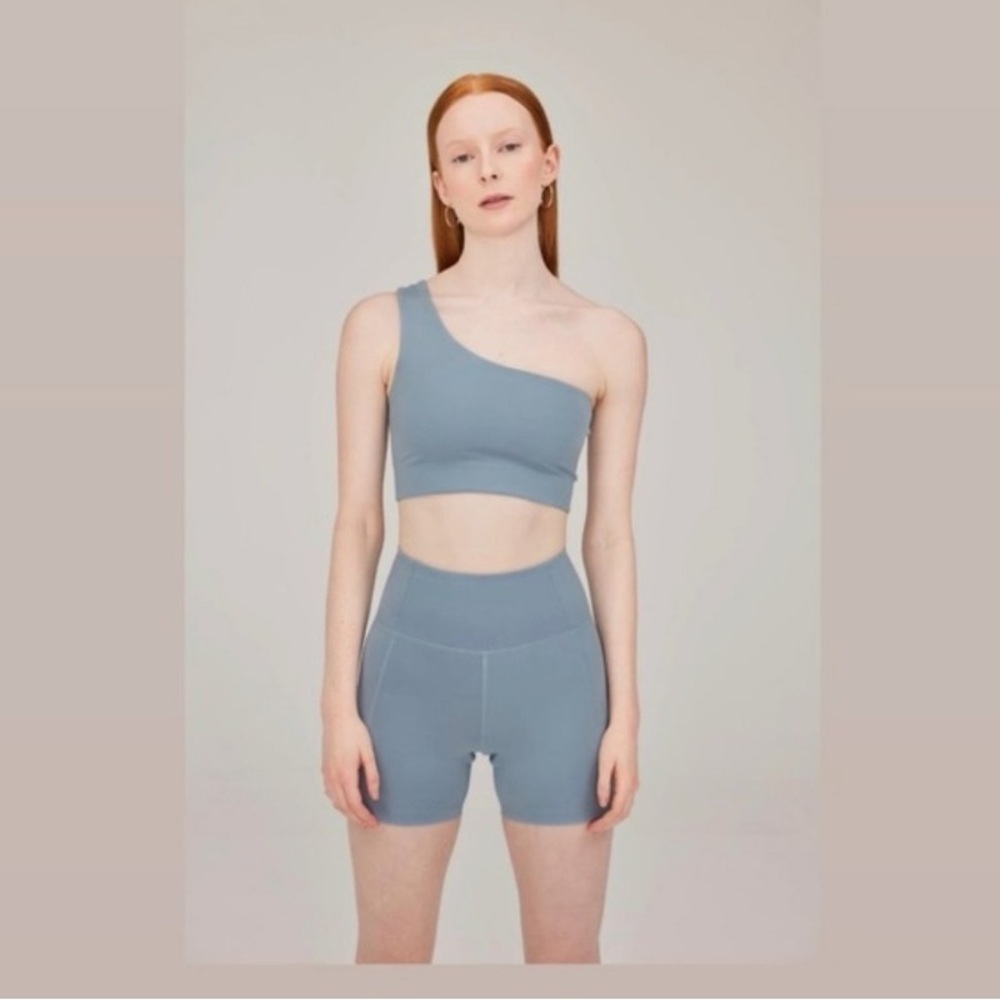 Girlfriend Collective High-Rise Run Short Dew Blue